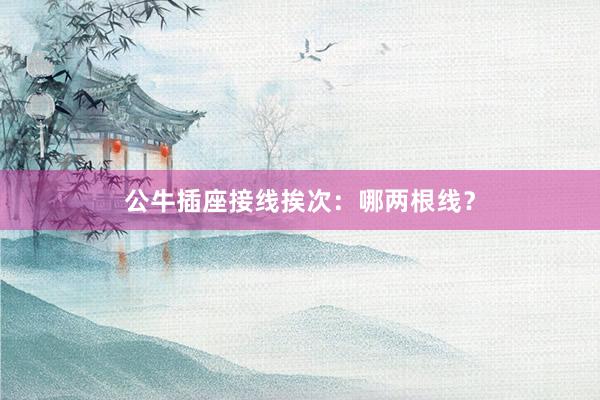 公牛插座接线挨次：哪两根线？