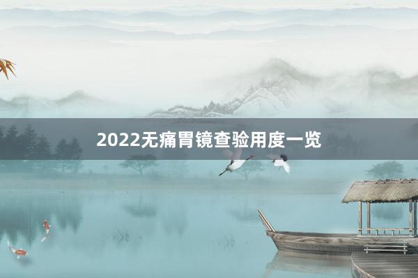 2022无痛胃镜查验用度一览